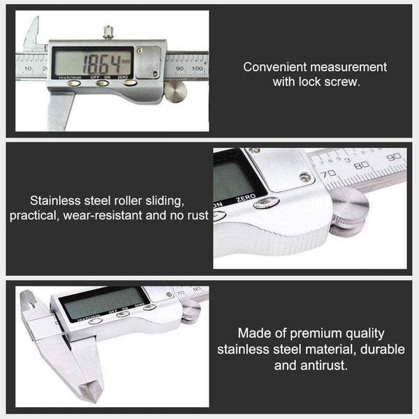 Vernier Calipers Electronic Digital Stainless Steel 6Inch / 150Mm High Precision Lcd Display