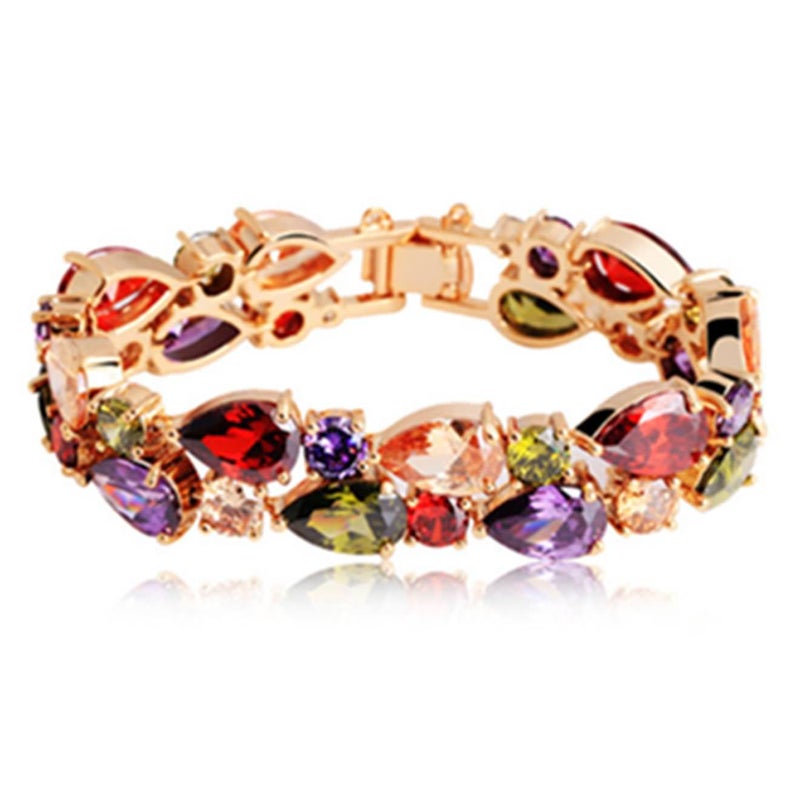 Veile Studios Elegant Rose Gold Mona Lisa Zircon Bracelet For Women Bracelets