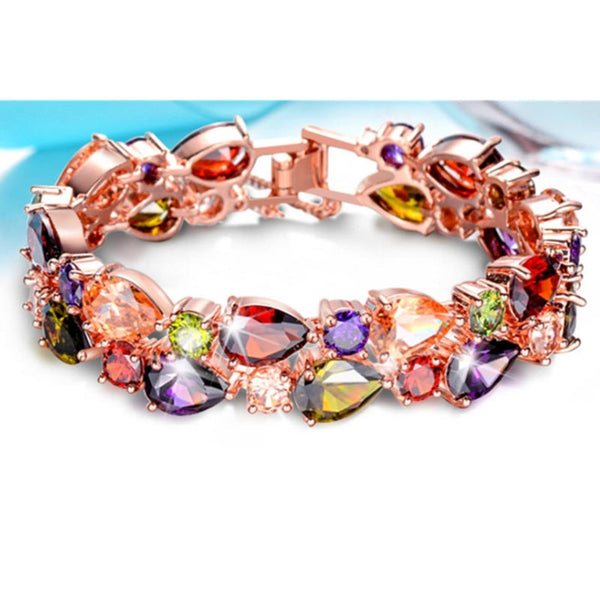 Veile Studios Elegant Rose Gold Mona Lisa Zircon Bracelet For Women Bracelets