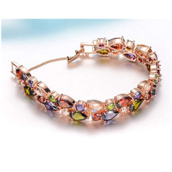 Veile Studios Elegant Rose Gold Mona Lisa Zircon Bracelet For Women Bracelets
