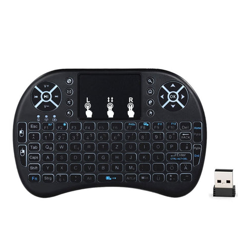 English Version Backlit 2.4Ghz Wireless Backlight Qwerty Keyboard Air Mouse Touchpad Handheld Remote Control Black Keyboards & Keypads