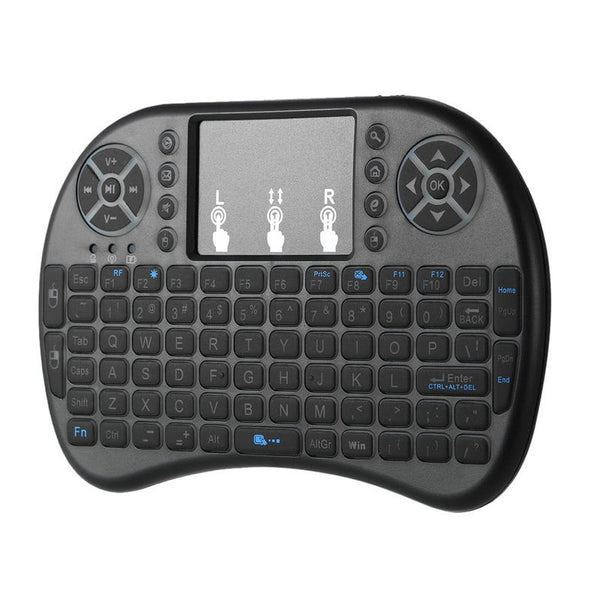 English Version Backlit 2.4Ghz Wireless Backlight Qwerty Keyboard Air Mouse Touchpad Handheld Remote Control Black Keyboards & Keypads
