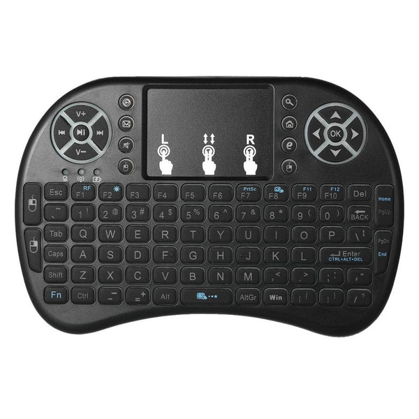 English Version Backlit 2.4Ghz Wireless Backlight Qwerty Keyboard Air Mouse Touchpad Handheld Remote Control Black Keyboards & Keypads