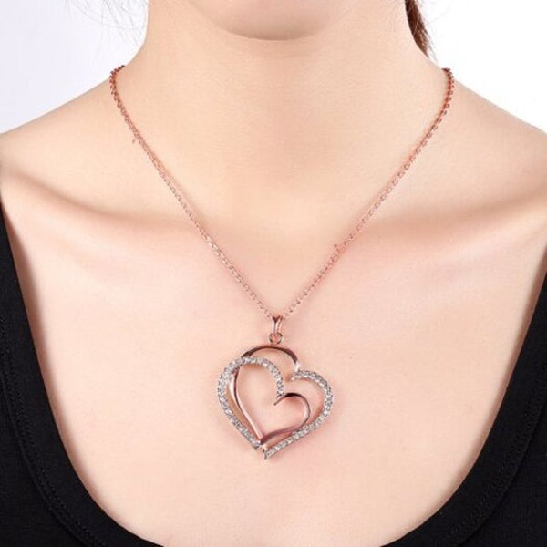Veile Studios Environmental Protection Rose Gold Heart Pendant Necklace For Ladies Necklaces & Pendants