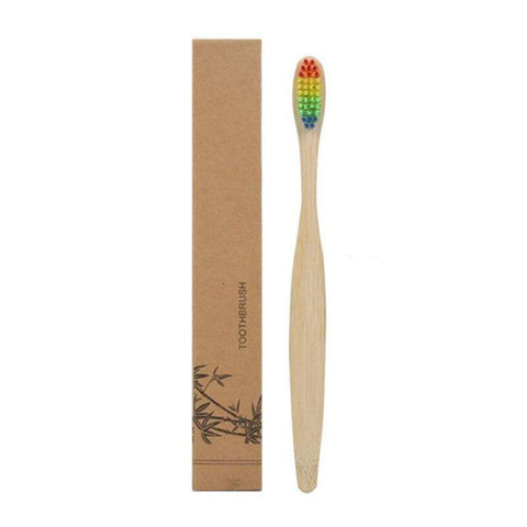 Personal Care Eco Friendly Bamboo Toothbrushes With Rainbow Bristles Oral