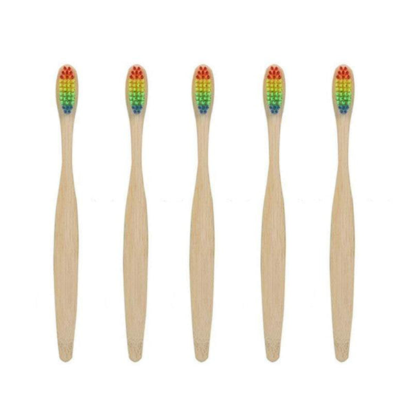 Personal Care Eco Friendly Bamboo Toothbrushes With Rainbow Bristles Oral Toothbrushes