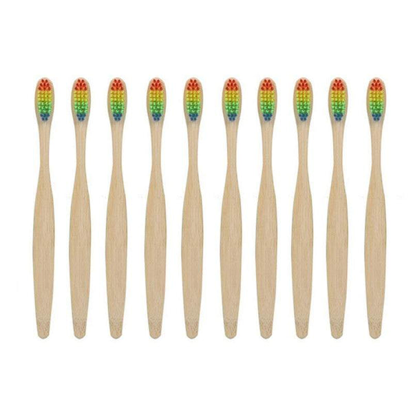 Personal Care Eco Friendly Bamboo Toothbrushes With Rainbow Bristles Oral Toothbrushes