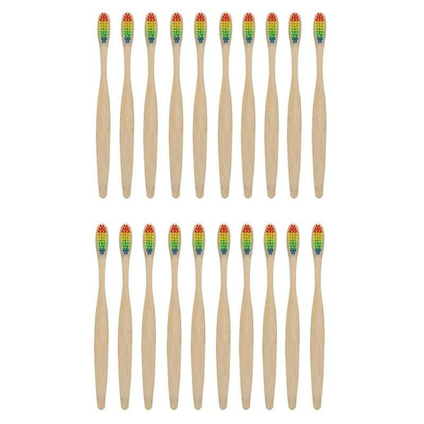 Personal Care Eco Friendly Bamboo Toothbrushes With Rainbow Bristles Oral Toothbrushes