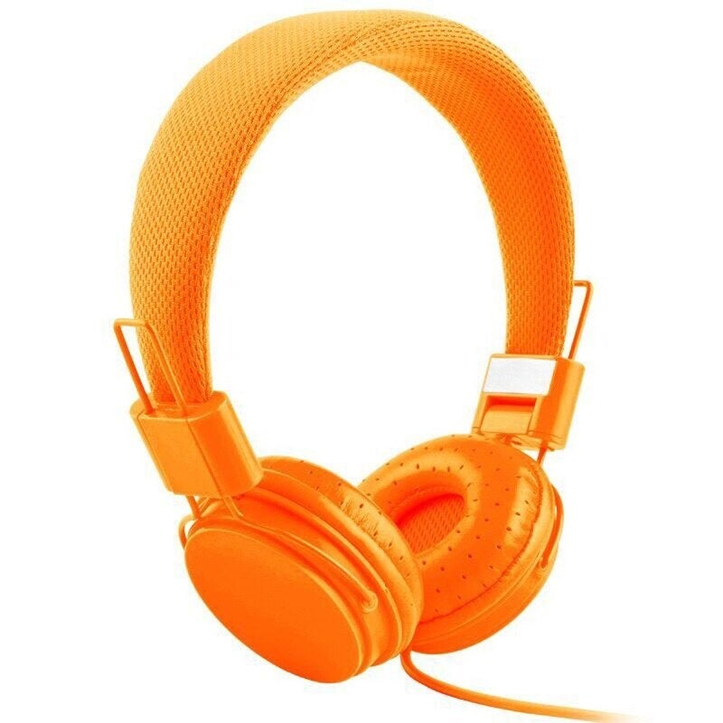 Ep05 Foldable Wired On Ear Headset With Mic Orange Headsets