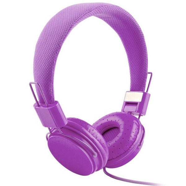 Ep05 Foldable Wired On Ear Headset With Mic Purple Headsets