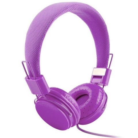 Ep05 Portable Foldable Wired On Ear Headset With Mic Purple