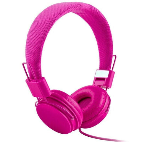 Ep05 Portable Foldable Wired On Ear Headset With Mic Rose Red
