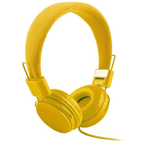 Ep05 Portable Foldable Wired On Ear Headset With Mic Yellow
