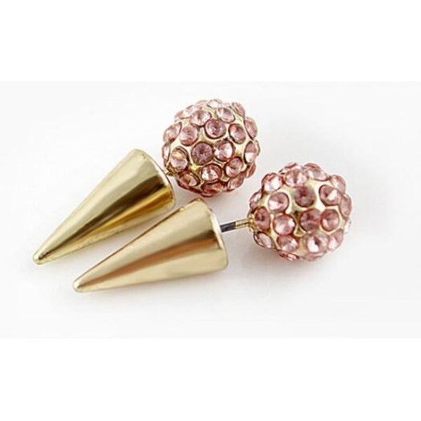 Er 7202 Diamond Cone Stud Earrings For Girl Women Gold