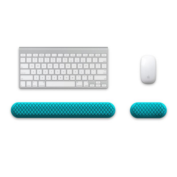 Ergonomic Keyboard & Mouse Wrist Rest Set Soft Silicone Non Slip Base Comfortable Support(Blue) Mouse Pads & Wrist Rests