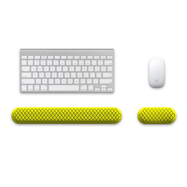Ergonomic Keyboard & Mouse Wrist Rest Set Soft Silicone Non Slip Base Comfortable Support(Yellow) Mouse Pads & Wrist Rests
