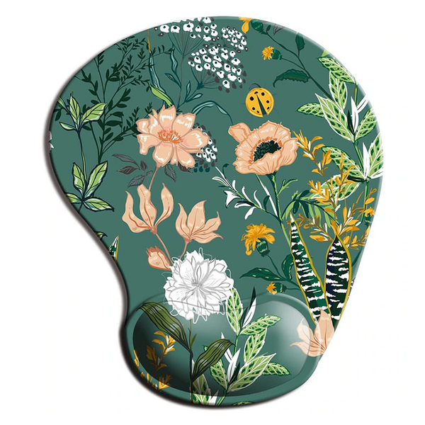 Mouse Pads & Wrist Rests Ergonomic Silicone Wrist Rest Home Office Floral Mouse Pad