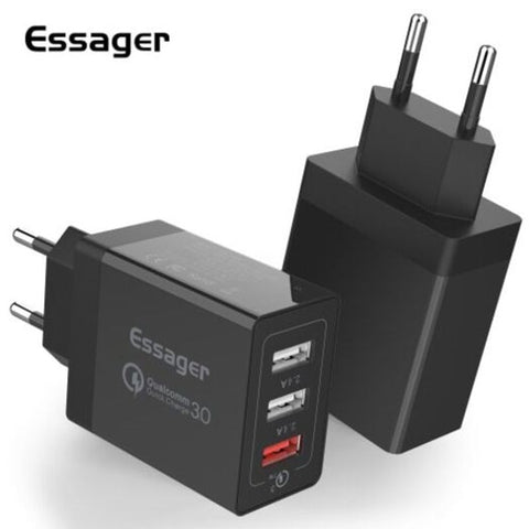 30W Quick Charge 3.0 Usb Charger Qc3.0 Fast Charging Mobile Phone For Iphone Samsung Black Chargers & Cradles