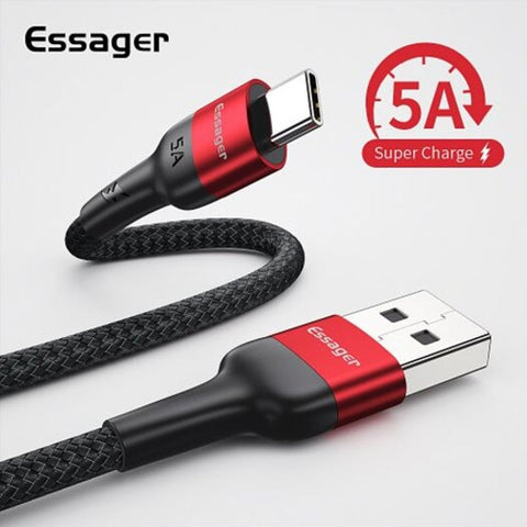 5A Usb Type C Cable For Xiaomi Redmi 8 7 Huawei Mate 20 P30 P20 Pro Lite Super Fast Charge 0.3M