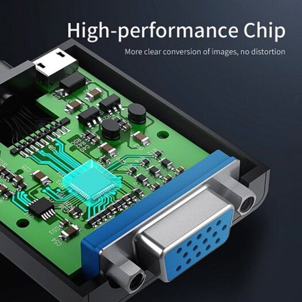 Hdmi To Vga Adapter Cable 1080P Male Female Converter For Pc Laptop Tv Projector With Audio Charge Port Monitor/Av Cables & Adapters