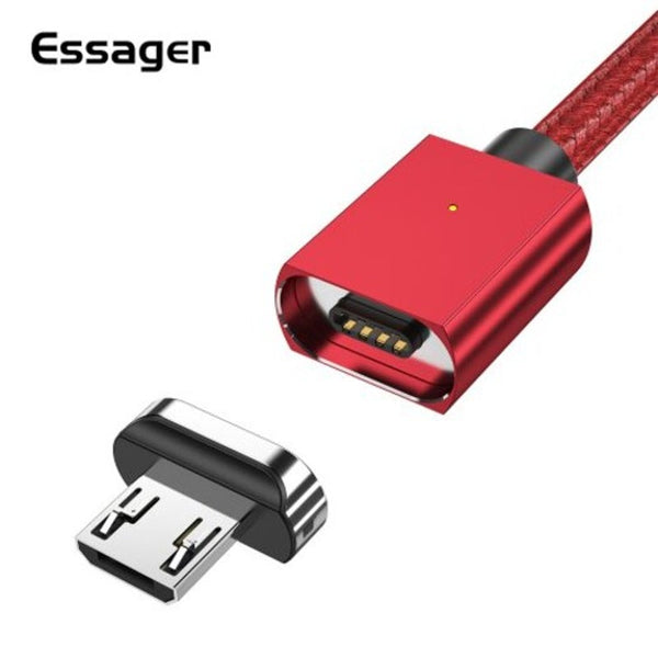 Micro Usb Cable 2.4A Fast Charge Magnetic Charger For Samsung Xiaomi Huawei Lg Red 2M