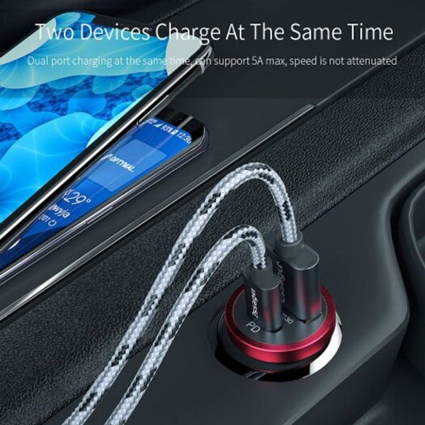 Qc4.0 Qc3.0 Usb Car Charger Quick Type Pd For Iphone 11 Xiaomi Note 10 Black Universal