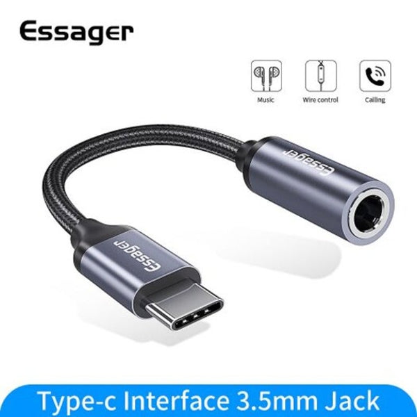 Usb Type C To 3.5 Mm Jack Female Adapter For Headphone Headset Aux Huawei Dark Gray Cables & Adapters