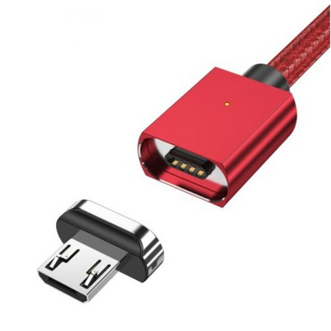 Micro Usb Cable 2.4A Fast Charge Magnetic Charger For Samsung Xiaomi Huawei Lg Red 2M