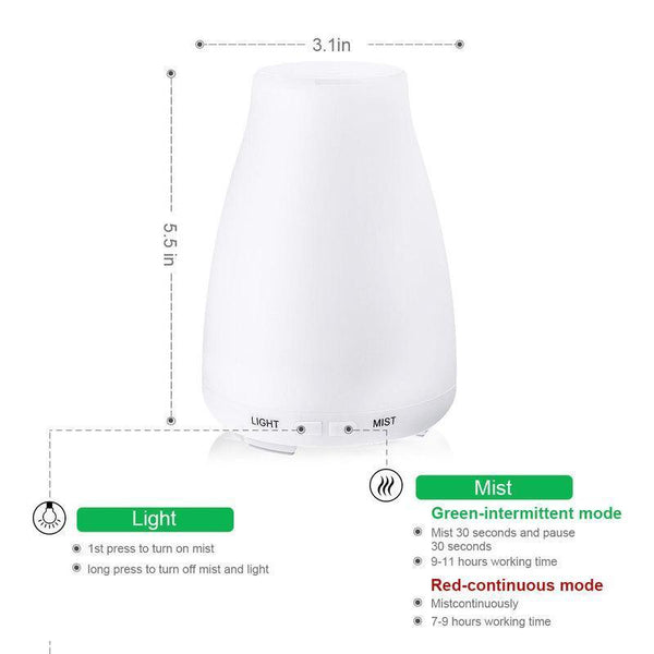 Colour Changing Essential Oil Diffuser Ultrasonic Humidifier Led Light Aromatherapy