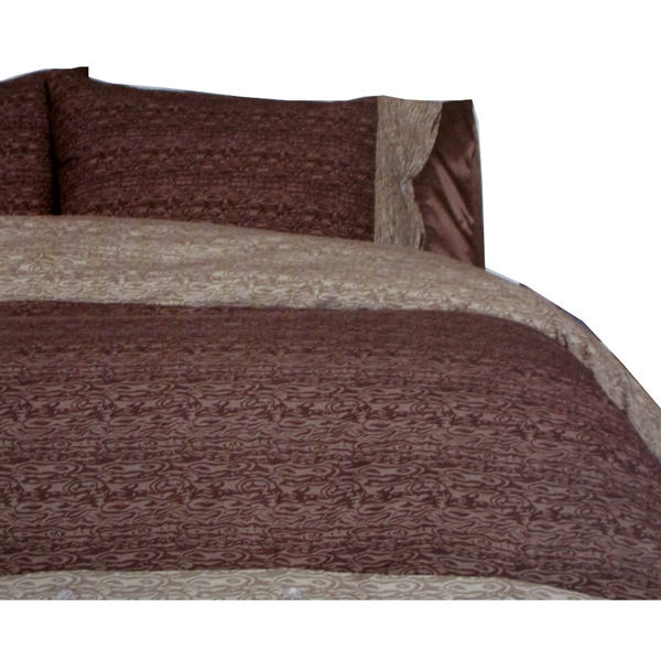 Essentially Home Living Moray Chocolate Quilt Cover Set Double Quilt Covers