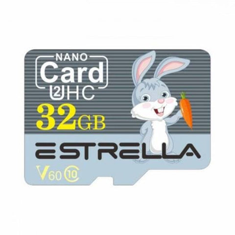Cute Cartoon Animal Pattern High Speed Micro Sd Card U2hc Sdhc V60 Class 10 Memory Tf Slate Gray 32Gb Rabbit