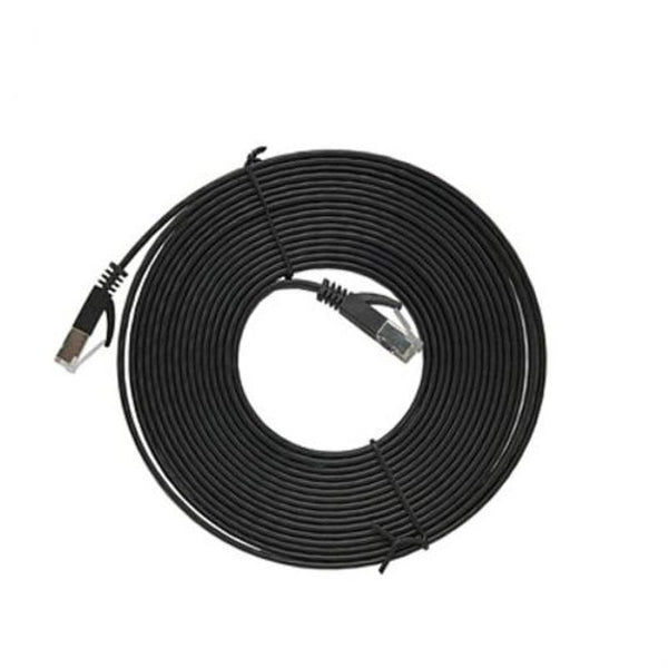 Ethernet Cable Cat7 Network Flat Patch Cord 10M Black Ethernet Cables (Rj 45/8P8c)