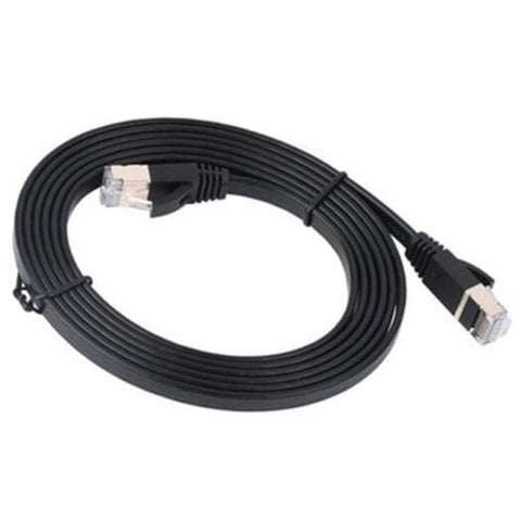 Ethernet Cable Cat7 Network Flat Patch Cord 2M Black