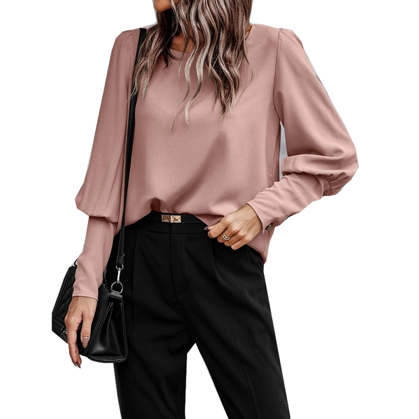 And American Long Sleeve Button Solid Color Casual Shirt Tops