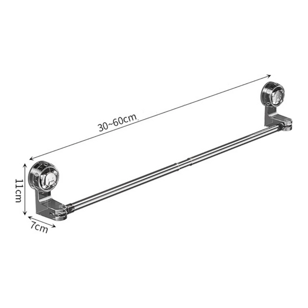 Extendable Towel Rail 30 60 Cm Bathroom Rack Suction Cup Without End Caps For Kitchen Rotating Corner Wall Mounted Towel Racks