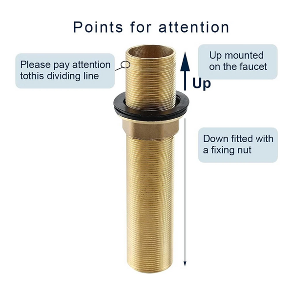 Extension Threaded Pipe 2 Pieces M32 X 150Mm Fasteners Connecting Rod Gold Copper For Tap Installation Accessories Other Pump Parts & Accessories