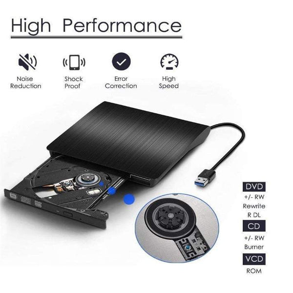 Gaming Consoles External Cd Drive Usb 3.0 Portable / Dvd Rw Slim Rom Rewriter Burner Compatible With Laptop Desktop Pc Windows Linux Os Apple Mac Mobi