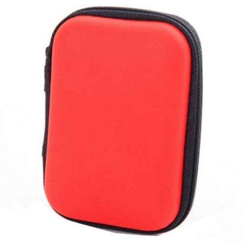 External Storage Usb Hard Drive Disk Hdd Earphone Pouch Bag Red