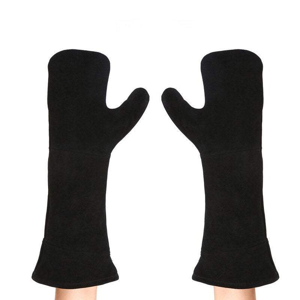 Extra Long Oven Mitts Barbecue Gloves Heat Proof Resistant Grill For Cooking Baking Grilling Black Oven Mitts & Potholders