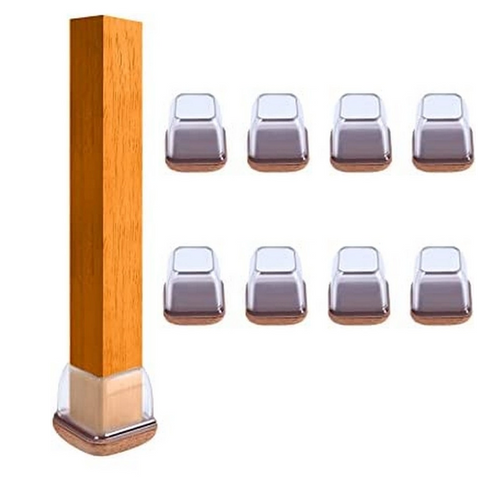 8 Pieces Extra Silicone Chair Leg Floor Protectors With Wrapped Felt Sizes Shape Furniture Parts