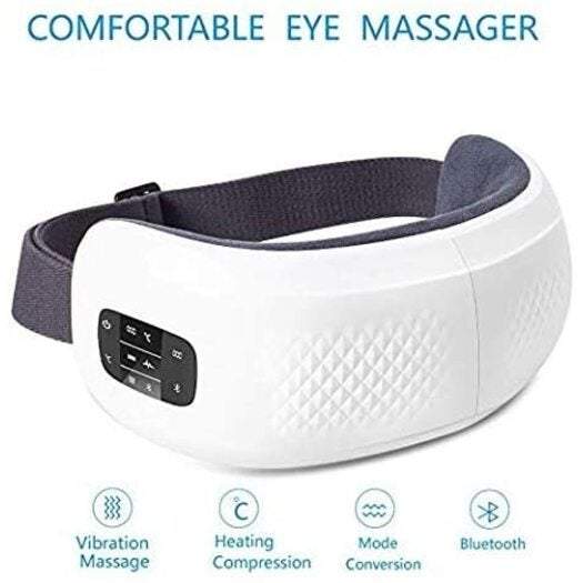Eye Masks Massager Rechargeable Wireless Digital Temple With Heating Air Pressure Point Vibration And Music For Care Health Dry