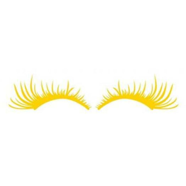 Eyelash Face Angel Eyes For Headlight Vehicle Decal Sticker 2Pcs Yellow