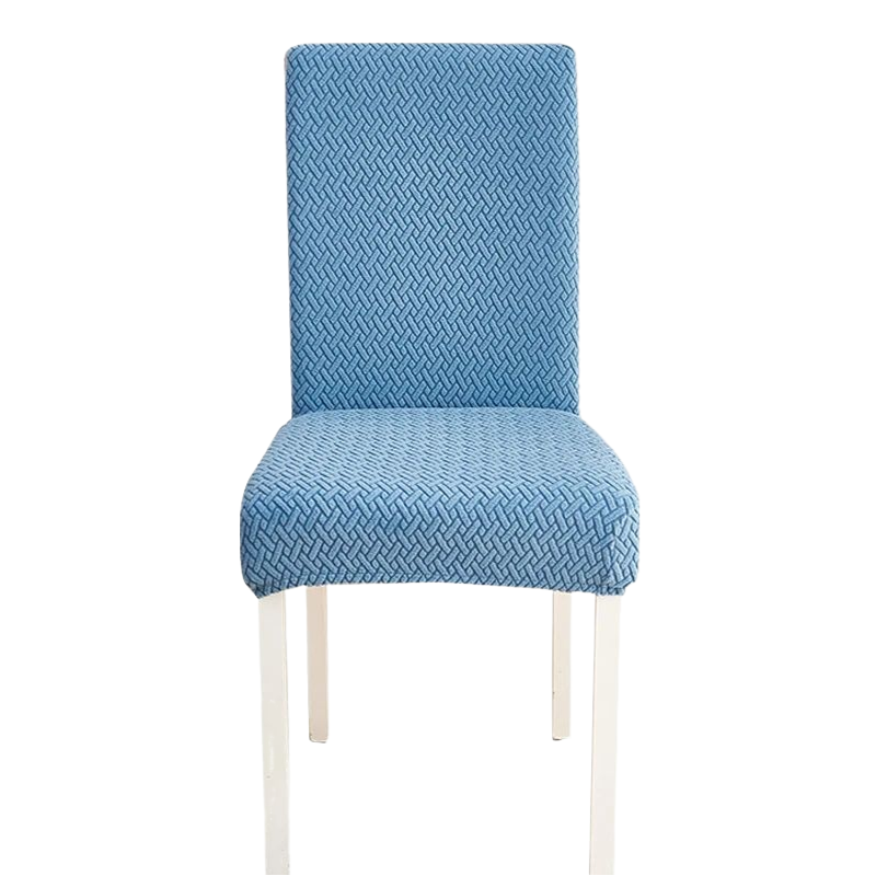Chair Cover Blue Small Knitted Design Anti Dirt Elastic Material For Dining Room Kitchen Wedding Hotel Banquet Restaurant Slipcovers