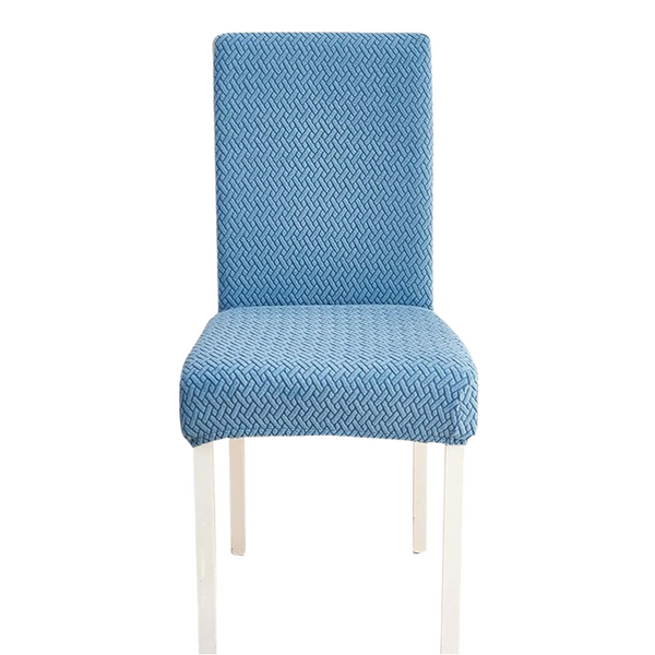 Chair Cover Blue Small Knitted Design Anti Dirt Elastic Material For Dining Room Kitchen Wedding Hotel Banquet Restaurant Slipcovers