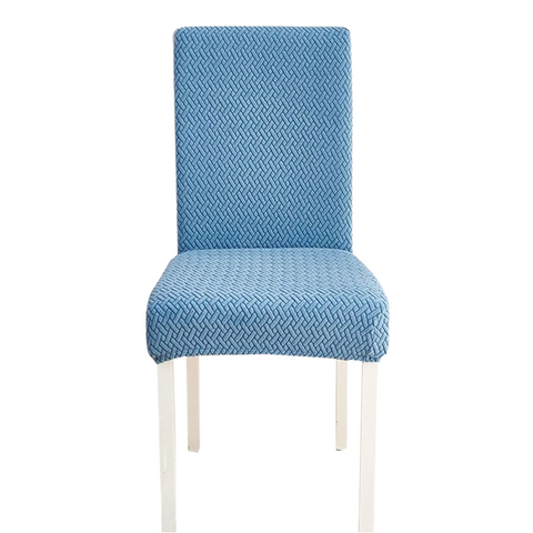 Chair Cover Blue Small Knitted Design Anti Dirt Elastic Material For Dining Room Kitchen Wedding Hotel Banquet Restaurant Slipcovers
