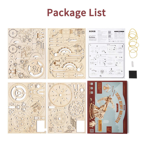 Okr Siege Heavy Ballista 3D Wooden Puzzle Assembly Toy For Kids Wooden Educational Toys