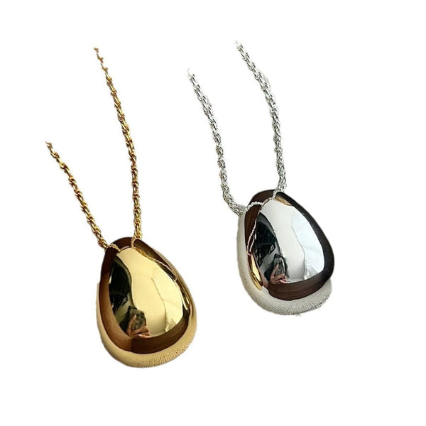 Veile Studios French Retro American Niche Design Egg Shaped Water Drop Pendant Necklace Necklaces & Pendants