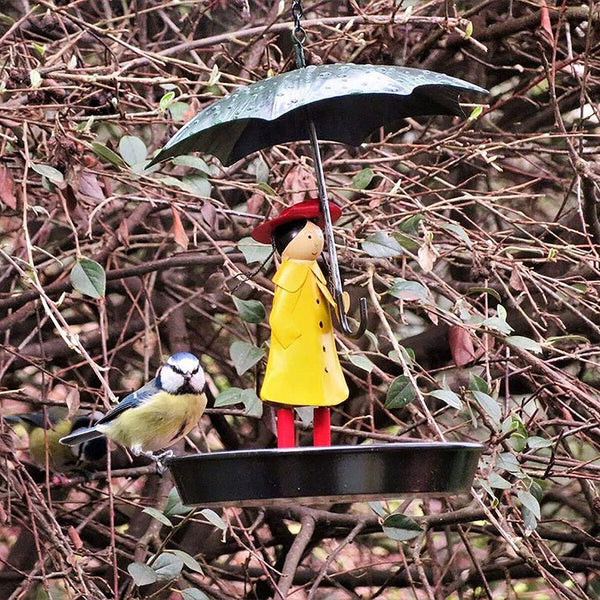 Hanging Umbrella Girl Bird Feeder Garden Decor Bird Feeders