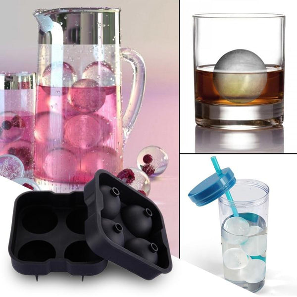 Ice Cubes Trays & Moulds Skulls Or Spheres Large Black Ice Cube Tray Silicone Mold