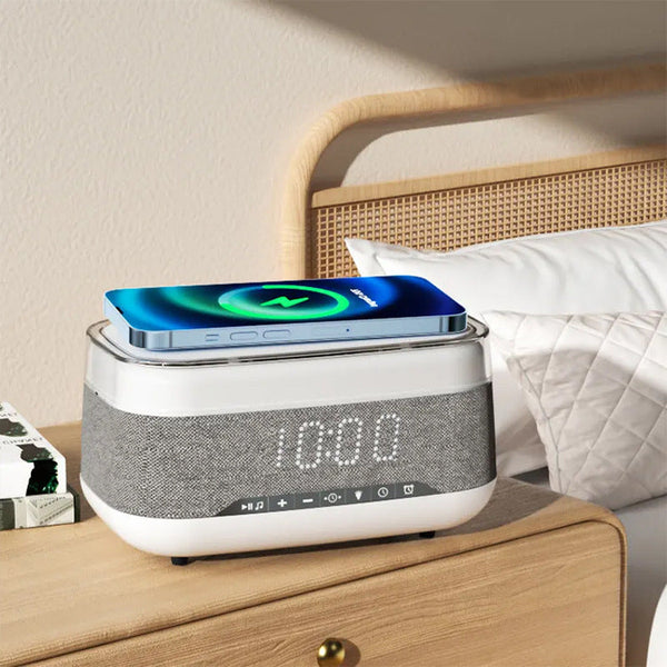 Intelligent Multifunctional Bluetooth Wireless Charger Alarm Clock Night Light Alarm Clocks & Clock Radios